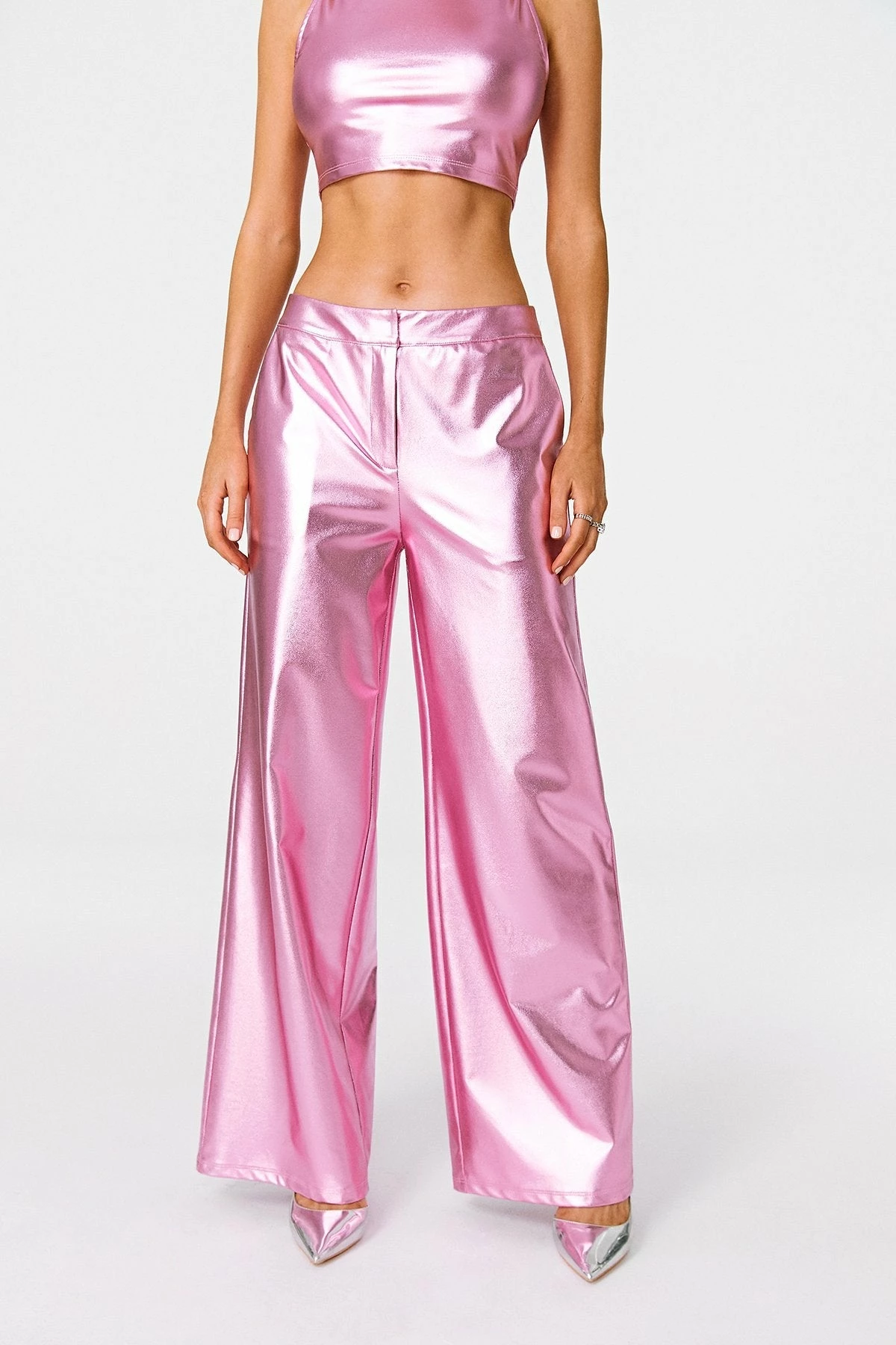 SOLADO Vinyl Low Waist Sheen Wide Leg Pants 1 SOLADO Vinyl Low Waist Sheen Wide Leg Pants