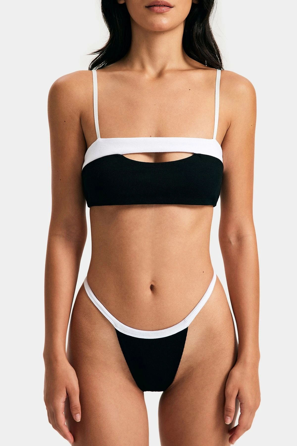 Solado Contrast Color Cut Out Ribbed Bikini Swimsuit 6 Solado Contrast Color Cut Out Ribbed Bikini Swimsuit - Image 6