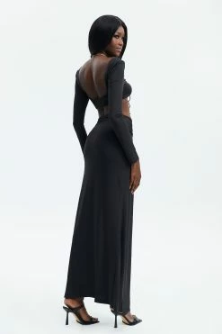 Alternative view of Solado Tie Front Top & Ruched Detail Slit Hem Skirt Set