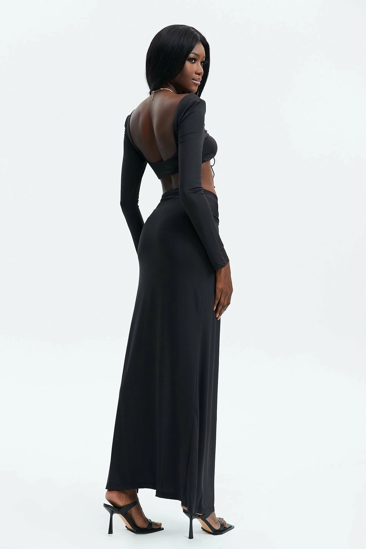Solado Tie Front Top & Ruched Detail Slit Hem Skirt Set 2 Solado Tie Front Top & Ruched Detail Slit Hem Skirt Set - Image 2