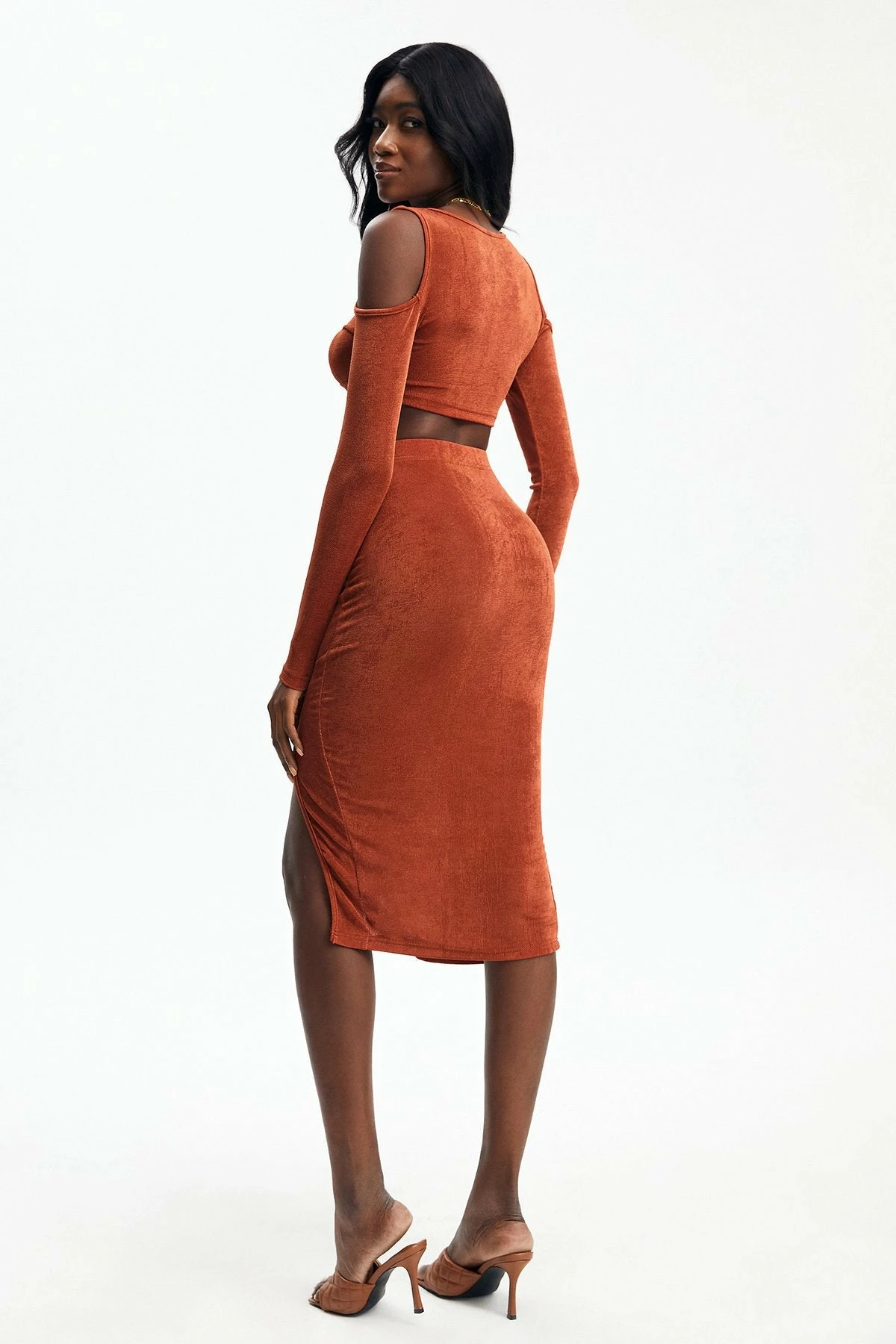 Solado Split Thigh Skirts & Cold Shoulder Crop Top Suits 2 Solado Split Thigh Skirts & Cold Shoulder Crop Top Suits - Image 2
