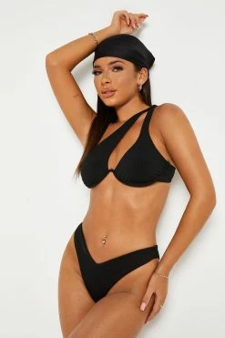 Solado One Shoulder Cut Out Underwired Bikini Swimsuit