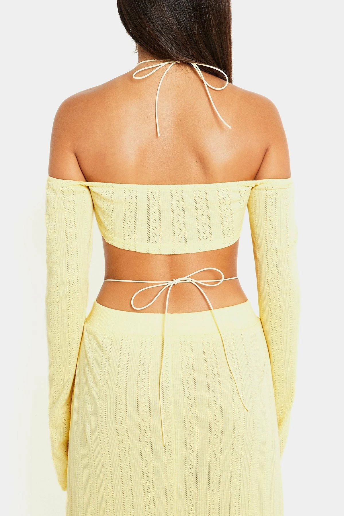 SOLADO Halter Neck Eyelet Detail Cold Shoulder Long Sleeve Top 7 SOLADO Halter Neck Eyelet Detail Cold Shoulder Long Sleeve Top - Image 7